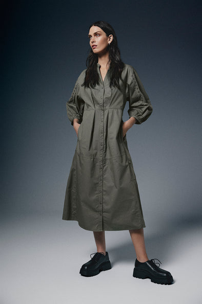 Jeovana Petronia 3/4 Dress-MulledBasil
