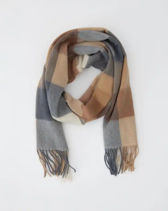 100% wool check scarf