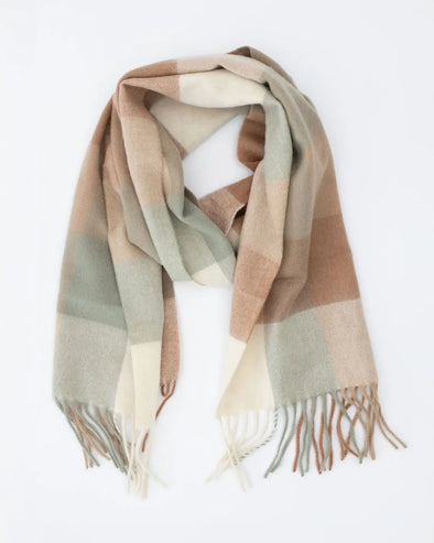 100% wool check scarf