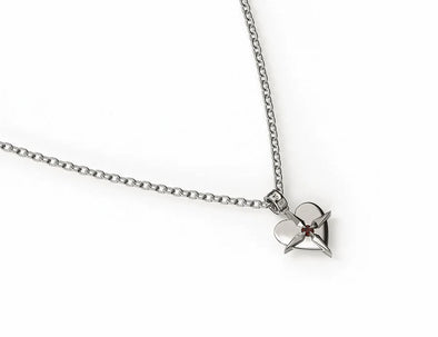 Birthstone Heart necklace January Garnet