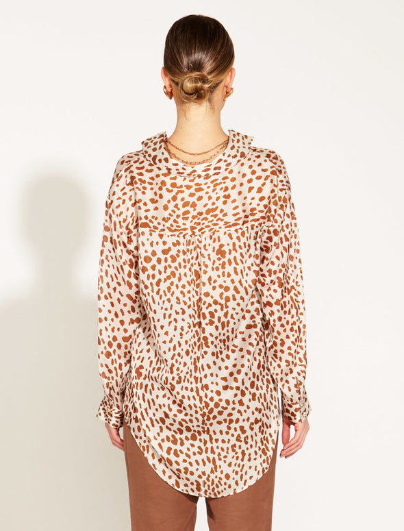 True to Life Collared Shirt- Giraffe Print