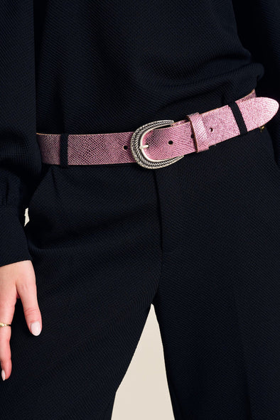 Vibrant Neon Pink Leather Belt