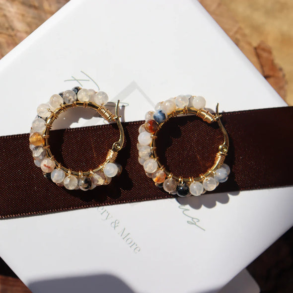 A Steel Me Salt & Pepper Hoop Earrings