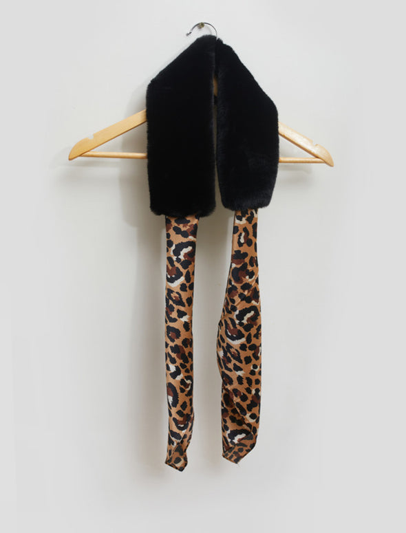 fur neck leopard scarf 1829