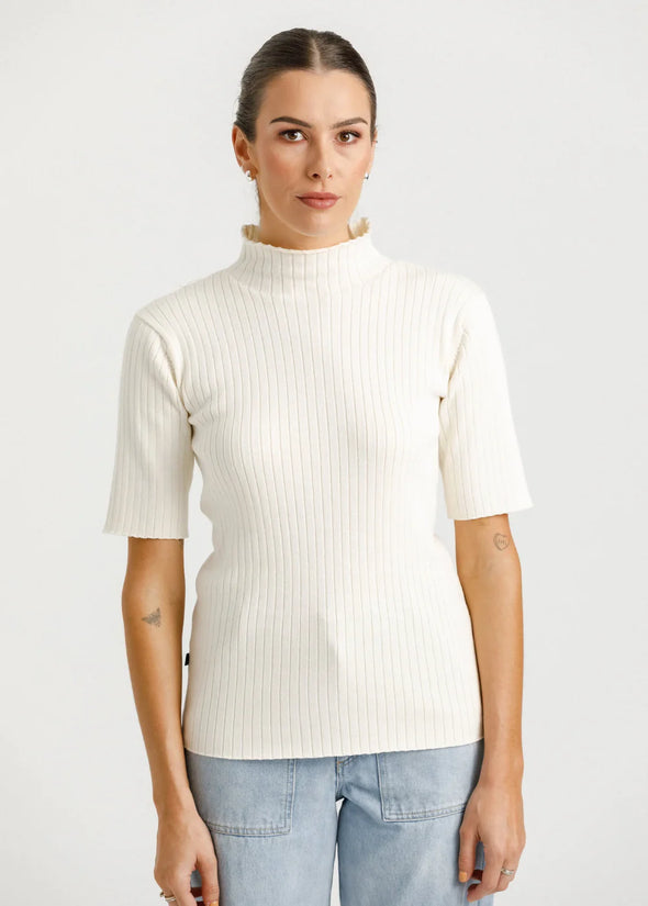 SHORT SLEEVE TURTLE NECK Unbleached