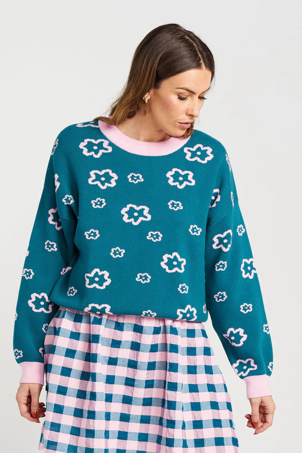 Rosie Jumper-Teal Candy