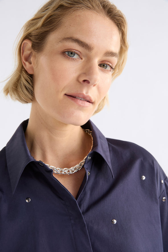Navy stud shirt