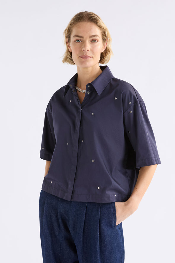 Navy stud shirt