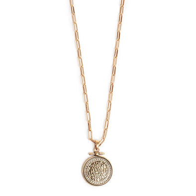 Pure Steel Necklace Gold Flower Locket