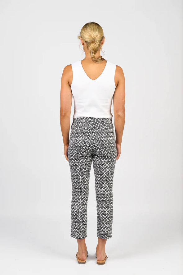 Black?White Fan print 7/8 pant 274WL