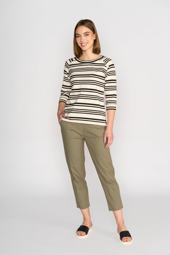 Boat Neck 3/4 Sleeve Top |4381