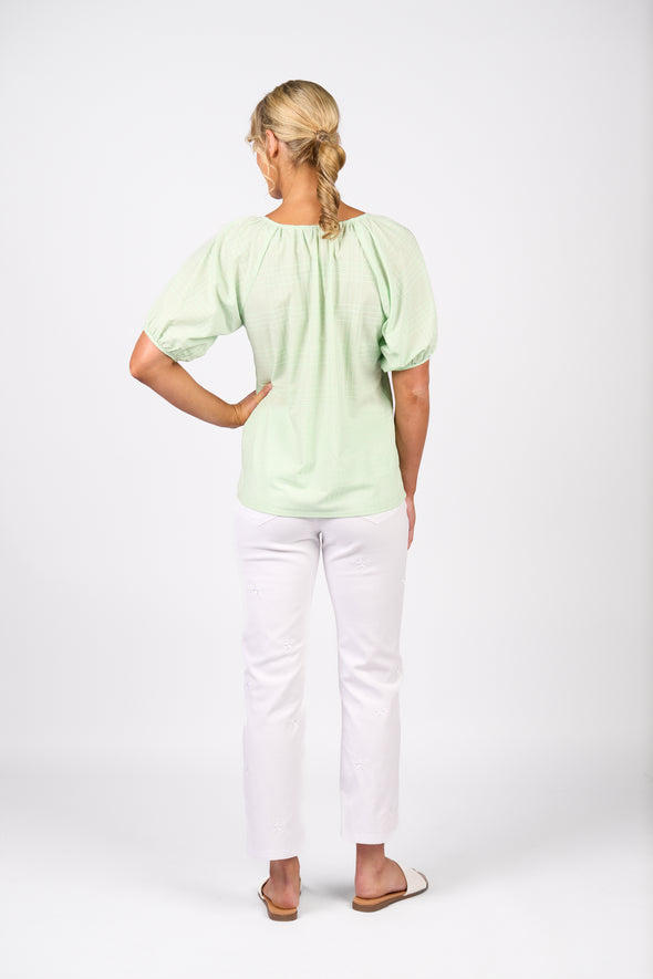 Plain V Neck Top Floaty Sleeve | 4454