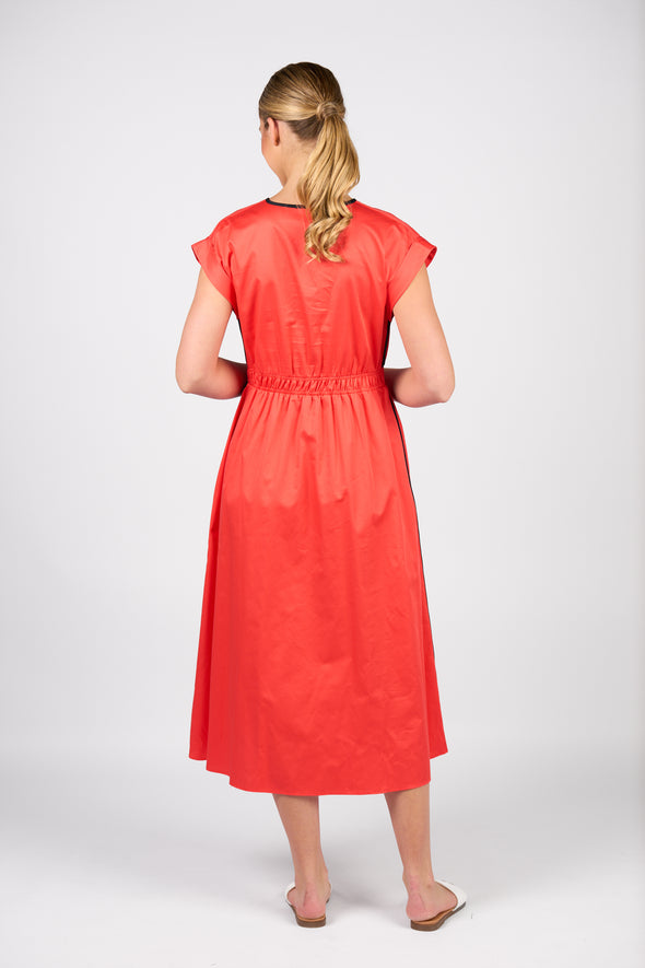 V-Neck Shirred Waist Dress | 6118