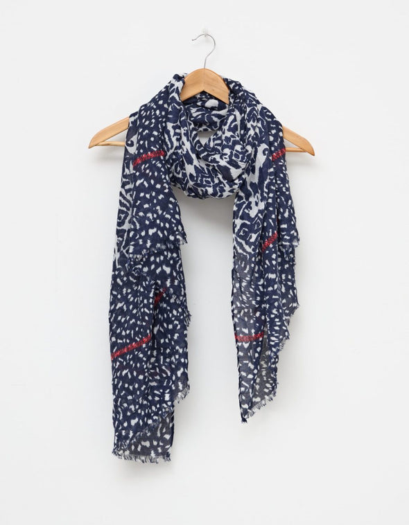 Stella & Gemma Scarf - Cheetah Navy/White