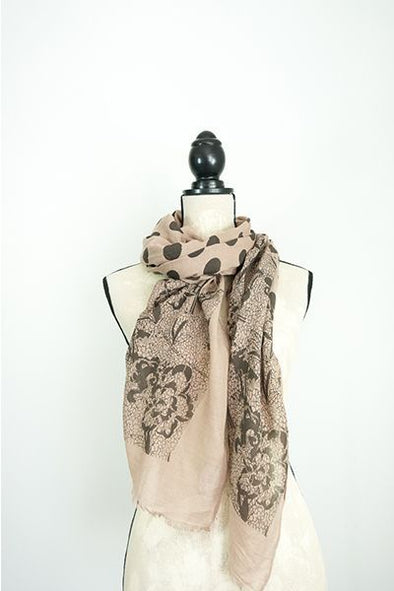 Scarf - Neutral with pattern