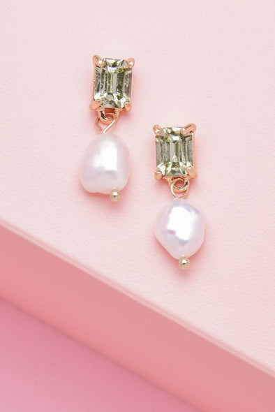 Earrings - Faith Crystal & Pearl Drop