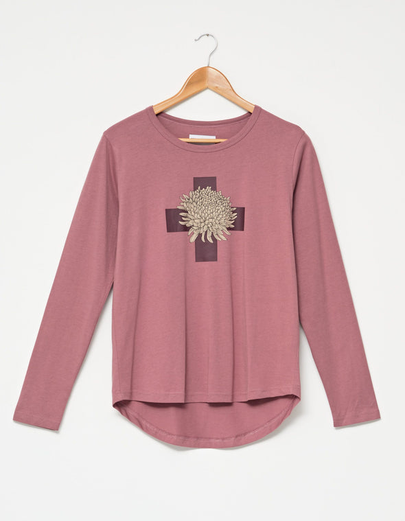 Stella & Gemma - L/S Tee - Crimson Floral