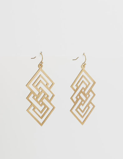 Earrings 8069 geometric mat gold