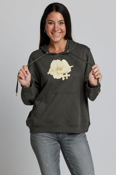 Art deco peony hoody