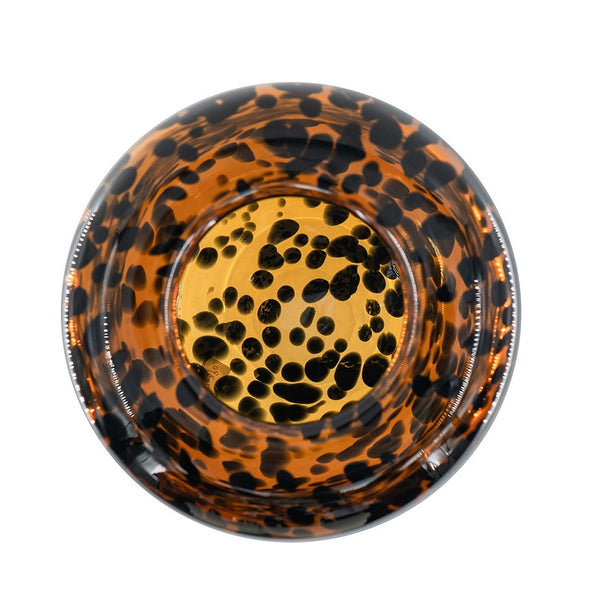 Leopard Glass Vase Short