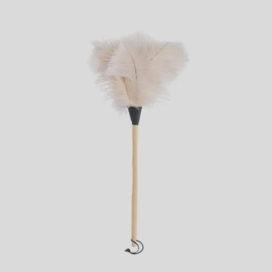 white ostrich feather duster