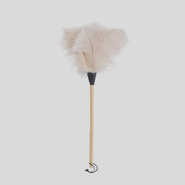 white ostrich feather duster