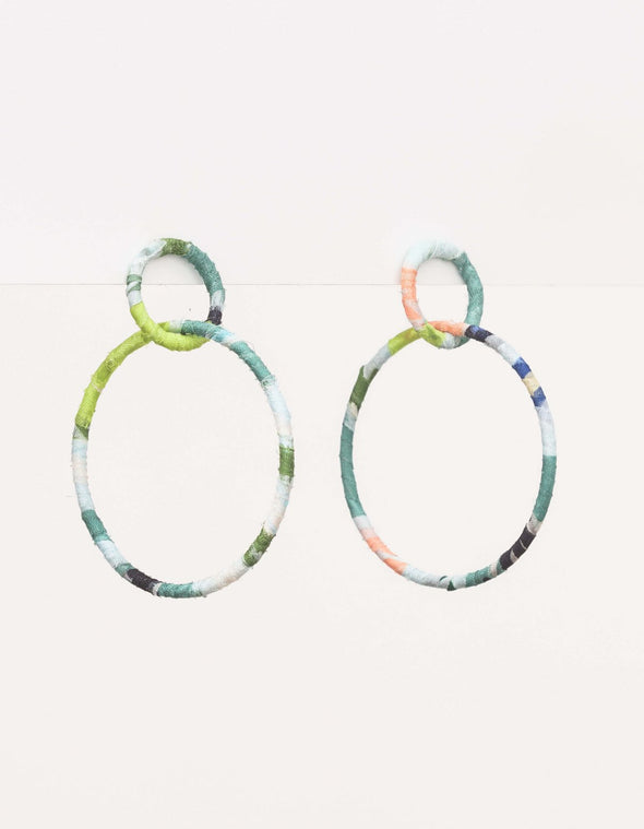 Stella & Gemma - Earrings - Dbl Hoop Floral