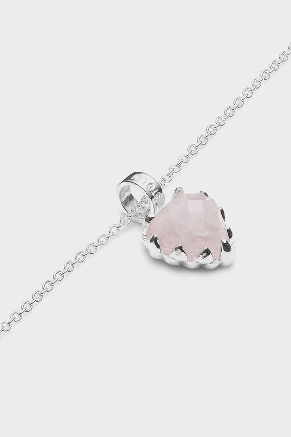 love claw necklace rose quartz