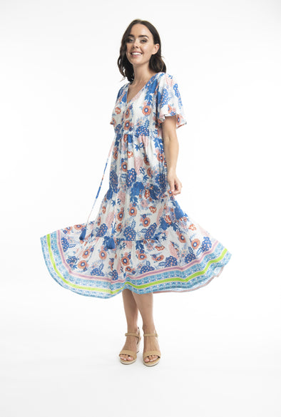 Syros Cap Sleeve Layer Dress